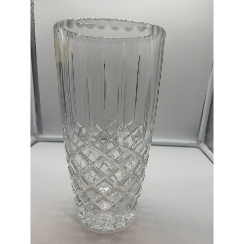CESKA CRYSTAL "Celebrations" Lead Crystal 9" Vase~Mouthblown~Hand Cut~Poland